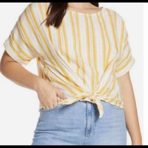 Lou & Grey Skip Doppy Tie-front Top, Sz M - Picture 8 of 8